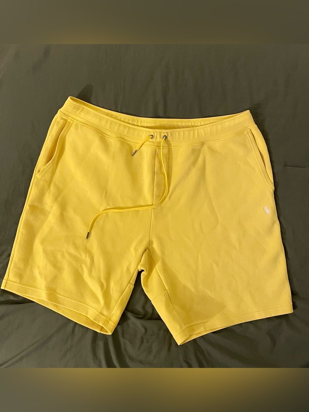 Polo by Ralph Lauren Bright Yellow Knit Drawstring Athletic Shorts - Picture 2 of 4